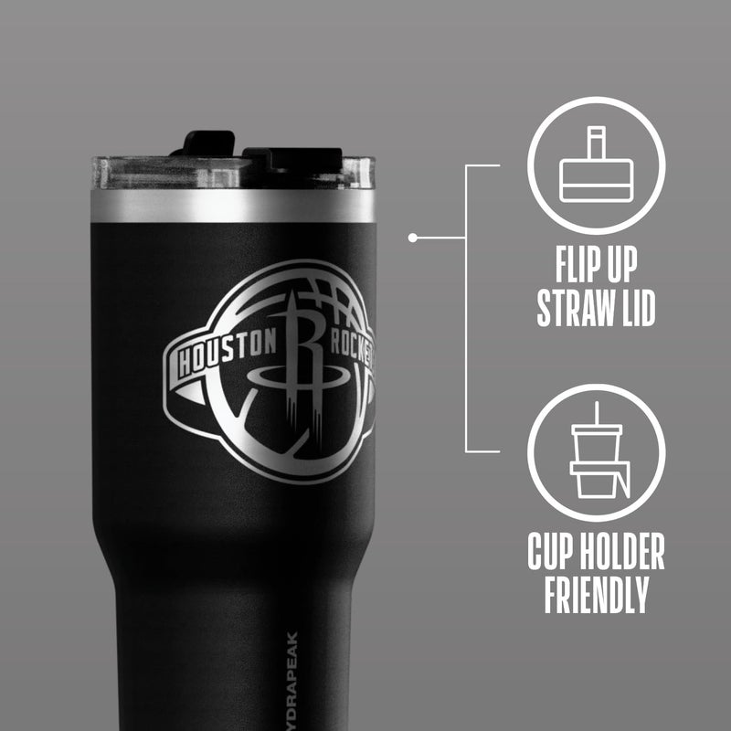 Hydrapeak x NBA Officially Licensed Houston Rockets Voyager 25 oz Stainless Steel Tumbler, Insulated Tumblers, Water Bottle With Straw - Image 1